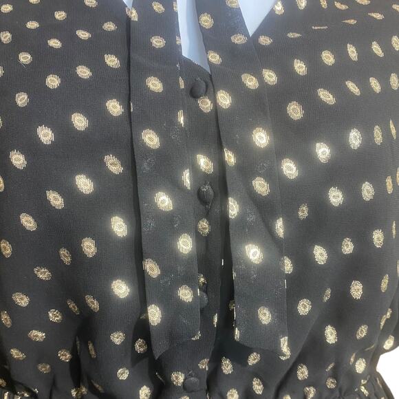 NWT Nanette Lepore black long sleeve dress with gold dots - Size 8 - Picture 13 of 13